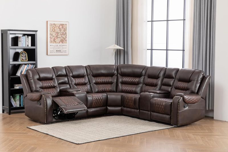 Photo 1 of  Sectional Recliner Sofa Set for living room, Brown
