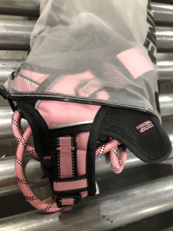 Photo 2 of NESTROAD No Pull Dog Harness,Adjustable Oxford Dog Vest Harness with Leash,Reflective No-Choke Pet Harness with Easy Control Soft Handle for Large Dogs(Large,Pink)