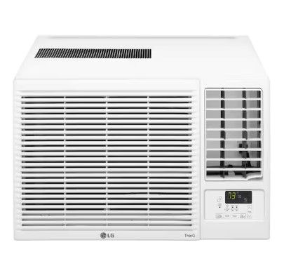 Photo 1 of 18,000 BTU 230/208V Window Air Conditioner Cools 1000 Sq. Ft. with Heater and Wi-Fi Enabled in White


