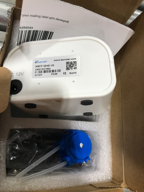 Photo 2 of Small peristaltic pump 12V Kamoer NKCP low flow 4-14ml/min adjustable speed liquid dosing pump for aquarium lab analytical nasal feeding with power adapter