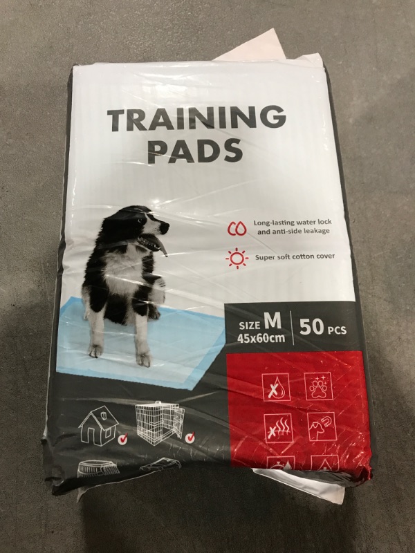 Photo 2 of Dog Pee Pad, Puppy Potty Training Pet Pads Dog Pads Extra Large Disposable Super Absorbent & Leak-Free Pee Pads (M-23.6×17.7in) 50PCS