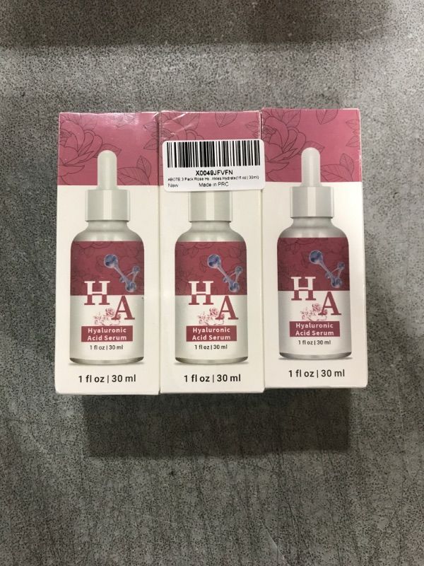 Photo 2 of ABOTE 2.3% Hyaluronic Acid Serum for Face with 5% Rosa Rugosa Flower Water Moisturize Smoothes Wrinkles (3 Pack 1fl.oz | 30ml)Expire July 7 2027