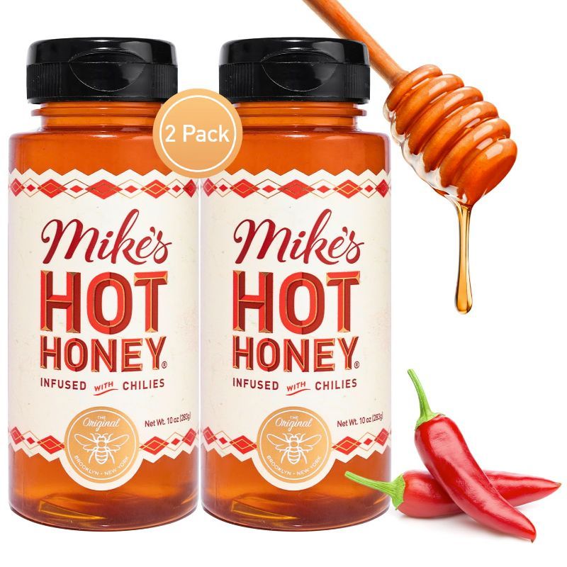 Photo 1 of Mike's Hot Honey, America's #1 Brand of Hot Honey, Spicy Honey, All Natural 100% Pure Honey Infused with Chili Peppers, Gluten-Free, Paleo-Friendly (10oz Bottle, 2 Pack)
