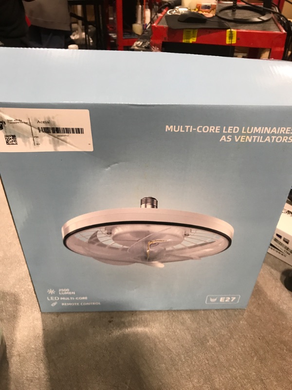 Photo 2 of 13 In Socket Fan Light with Remote & APP-2,500 lumens White Plug in Ceiling Fan, 4 Fan Speeds,3 Color Dimming, 3300K-6700K,E26/E27 Screw in Small Ceiling Fan for Bedroom, Kitchen and Living Room