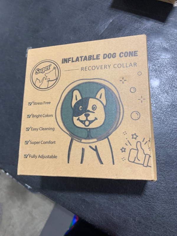 Photo 2 of Supet Raised Inflatable Dog Cone Collar to Stop Licking, Soft Dog Cone Alternative After Surgery, Dog Neck Donut Collar for Small Medium Large Dogs