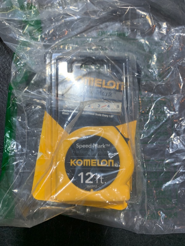 Photo 2 of Komelon SM3912 Speed Mark Acrylic Coated Steel Blade Tape Measure 12-Inch by 5/8-Inch, Yellow Case