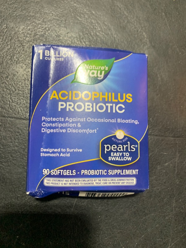 Photo 1 of Nature's Way Acidophilus Probiotic Pearls, Supports Digestive Balance*, Protects Against Occasional Constipation and Bloating*, 1 Billion Live Cultures, 90 Softgels (Packaging May Vary) 90 Count (Pack of 1) Acidophilus