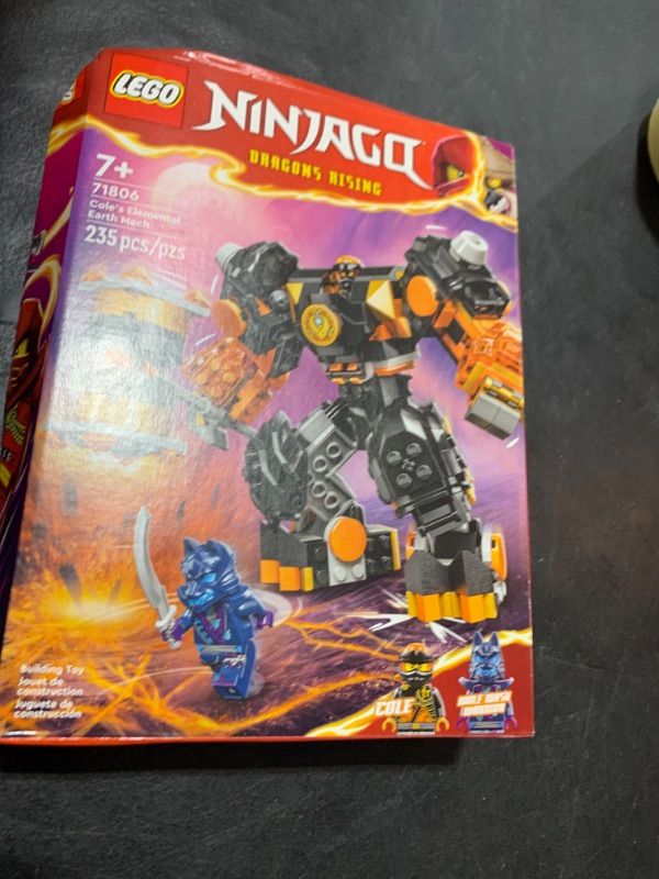 Photo 2 of NINJAGO Cole’s Elemental Earth Mech Ninja Toy 71806