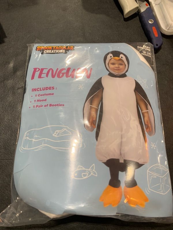 Photo 2 of Spooktacular Creations Halloween Baby Penguin Costume, Toddler Unisex Animal Costume with Penguin Hood for Boys and Girls Halloween Cosplay Parties