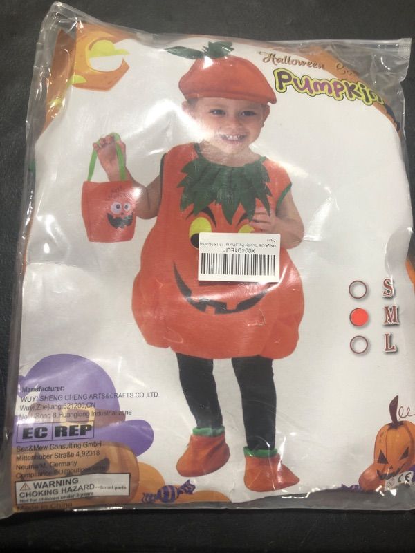 Photo 2 of Toddler Pumpkin Halloween Costume Cosplay Set for Kids Boys Girls - M 