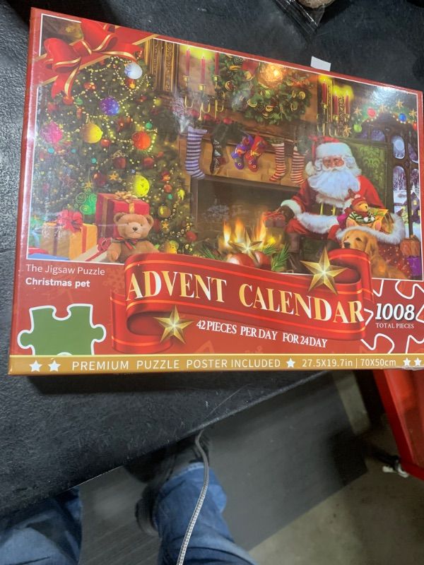 Photo 2 of Christmas Puzzle Advent Calendar 2024-1008pcs Advent Calendar 24 Days Jigsaw Puzzle Countdown Calendar Christmas Gifts for Kids, Boys,Girls, Adults