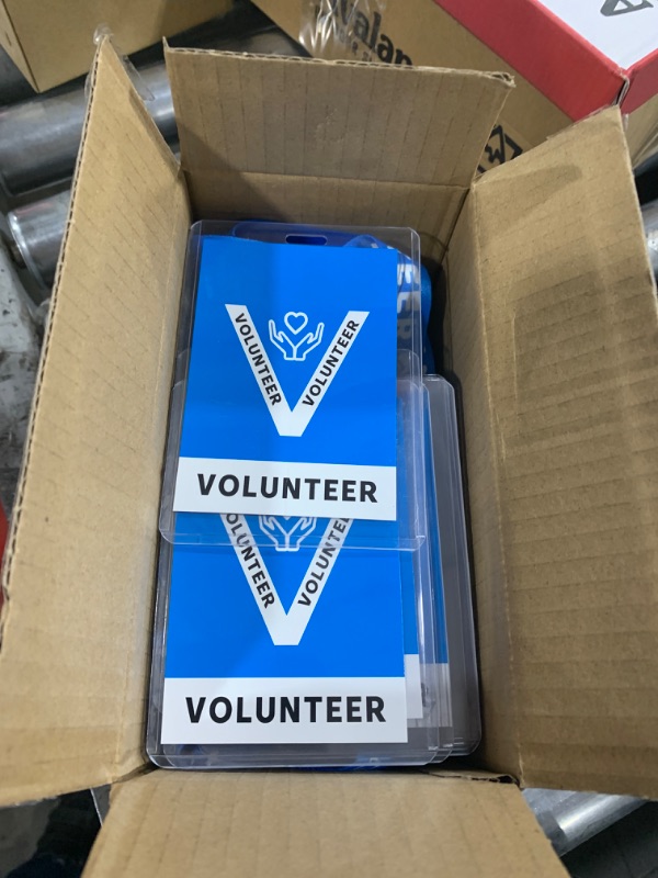 Photo 2 of 30 Pcs Volunteer Lanyards with ID Badges, Volunteer Identified Pass, Volunteer Badges with Plastic Card, Volunteer Name Tags for Volunteer Activities Events