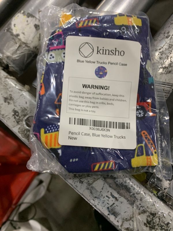Photo 1 of kinsho Boys Pencil Case, Cute Pouch Box Bag for Little Kids Toddlers with Zipper, Large Capacity Crayon Pen Holder, Soft Pouches Bags for Small Kids, School Kindergarten Supply Organizer, Blue Trucks