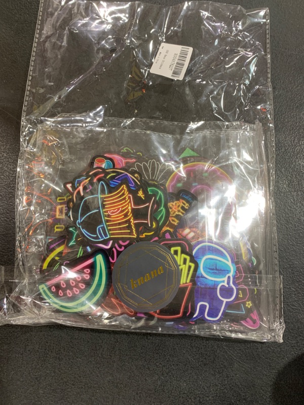 Photo 1 of Knana 400Pcs Neon Stickers - Neon Stickers Stickers Cool Stickers, Waterproof Vinyl Stickers for Refrigerator Water Bottle Cup Computer Mobile Phone Car Bike Decoration