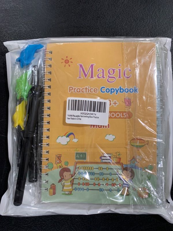 Photo 2 of 4 Pack Reusable Magic Practice Copybook, Handwriting Guide, Tracing Books, Writing Workbook, Learn to Write with Ease