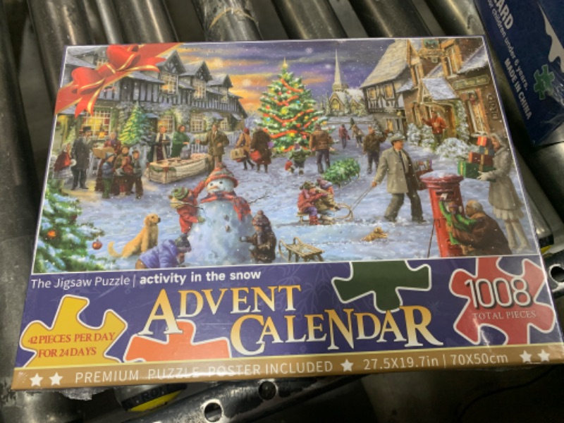 Photo 1 of Advent Calendar Jigsaw Puzzle- 1008 Pieces Christmas Vacation Advent Countdown with 24 Days of Jigsaw Puzzle, 2024 Count Down to Christmas Fidget Advent Calendar for Kids, Adults, Parents 