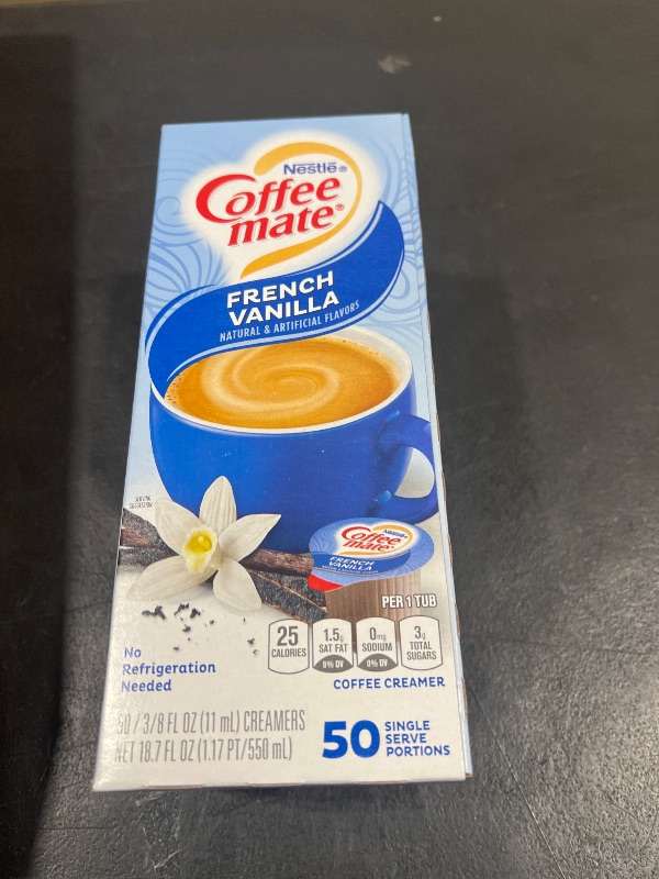 Photo 2 of Coffee mate Liquid Coffee Creamer, French Vanilla, 0.38 oz Mini Cups, 50/Box  bb 01-2025