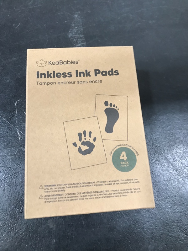 Photo 2 of KeaBabies 4pk Inkless Ink Pad for Baby Hand and Footprint Kit, Clean Touch Dog Paw, Dog Nose Print Kit, Baby & Pet Safe