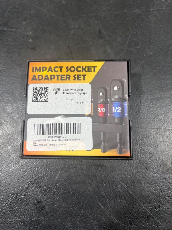 Photo 1 of Impact Socket Adapter Set Tools Stocking Stuffers Gifts for Men Women Adults Husband Dad Father Teens Christmas Gifts Cool Gadgets 3-Piece 1/4 3/8 1/2" Socket Wrench Extension Drill Adapter Bit Set