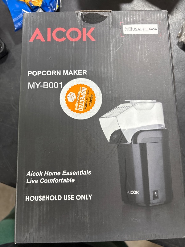 Photo 1 of Portable Popcorn Maker, Air Popcorn Maker, Mini Popcorn Maker, Fast and Easy-to-Use, Popcorn Popper Maker, for Families with and Parties (Black)