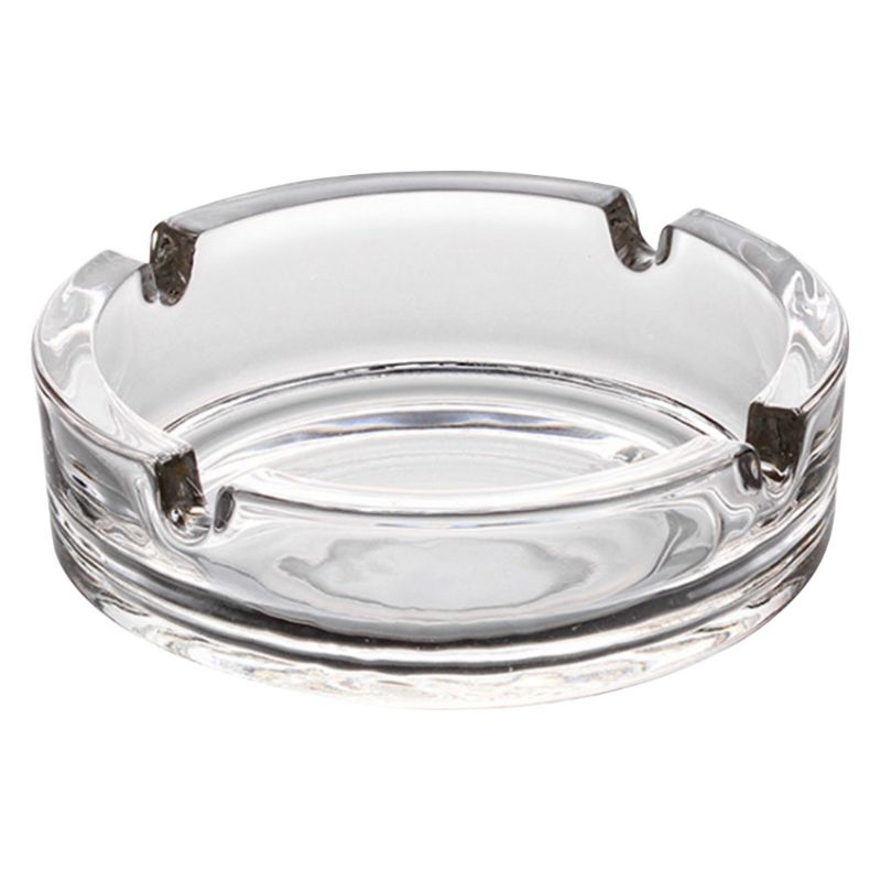 Photo 1 of Glass Ashtray Decorative Transparent Ash Tray Tabletop Ashtray for Cigarettes Home Ashtray
