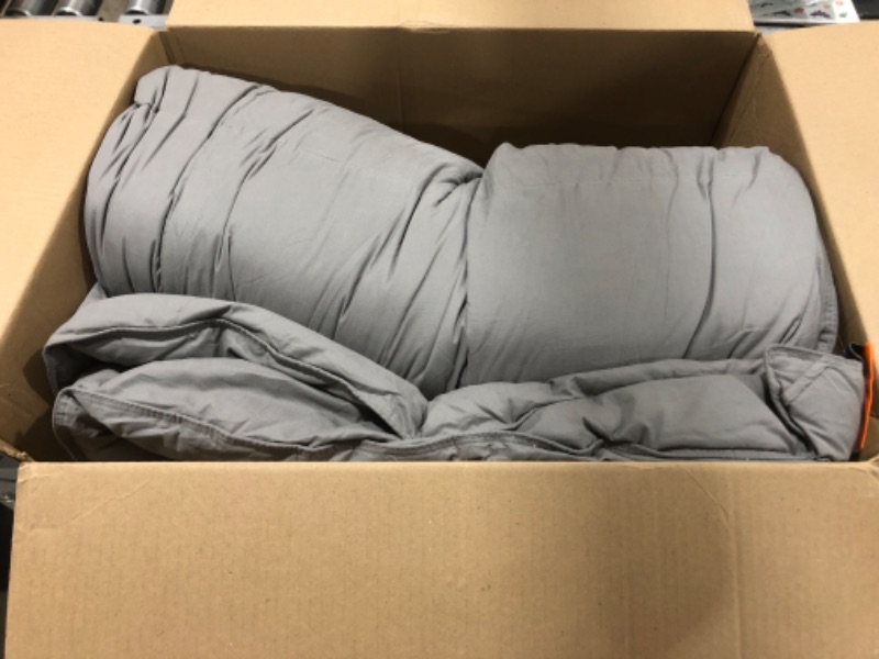 Photo 2 of HYVIF Hungarian Goose Down Comforter Oversized King Size - 850 Fill Power Medium Warmth for All Season Duvet Insert - Light Weight, Gray Down Comforter, Oversized King 120 x 98