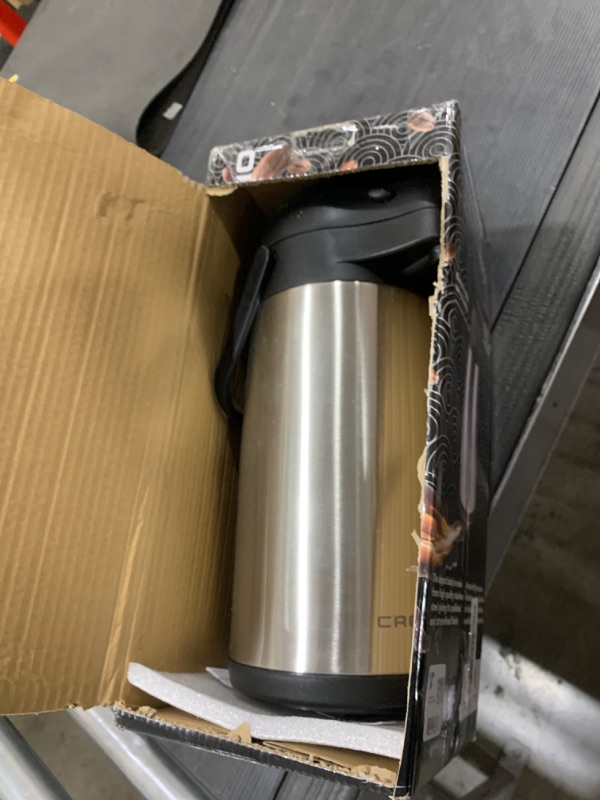 Photo 1 of 101 oz (3L) Airpot Thermal Carafe / Lever Action / Stainless Steel Thermos / 12