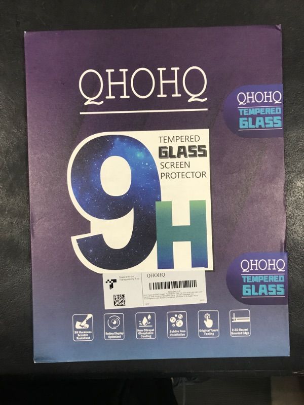 Photo 2 of [2+2 Pack] QHOHQ Tempered Glass Screen Protector for iPad Pro 12.9 2020 4th ? 2021 5th with Camera Lens Protector