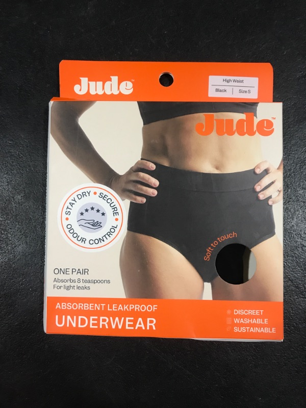 Photo 2 of [Size S] Jude Reusable Incontinence, Period & Postpartum Underwear for Women | Leakproof, Fast-Absorbing, Soft & Breathable | Machine Washable | Full Brief (Black - Small)