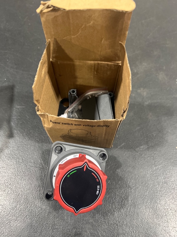 Photo 1 of GOGONFLY Upgrade Battery Disconnect Switch with Voltage Display, DC 5-60V Battery Power Master Switch Disconnect Isolator Cut Shut Off Switch for Marine Boat Car Truck Camper RV Trailer (On/Off)