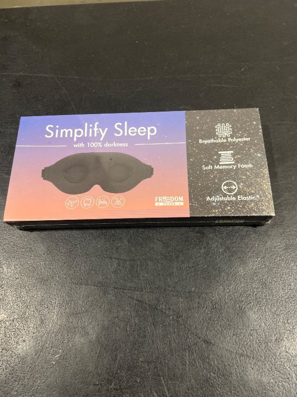 Photo 2 of 3D Sleep Mask - Eye Mask for Sleeping with 100% Blackout Design, 3D Sleeping Mask for Women and Men, Comfortable and Breathable Contoured Sleep Mask, Sleep Eye Mask with Travel Bag + Silicone Earplugs