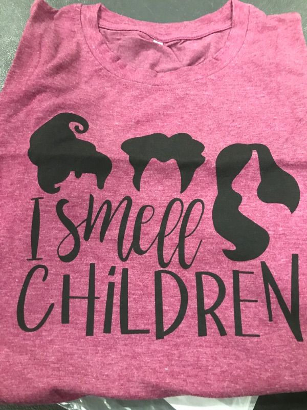 Photo 1 of MOUSYA Halloween T-Shirt Women I Smell Children Letter Print Casual Shirt Hocus Pocus Graphic Fall Tee Tops