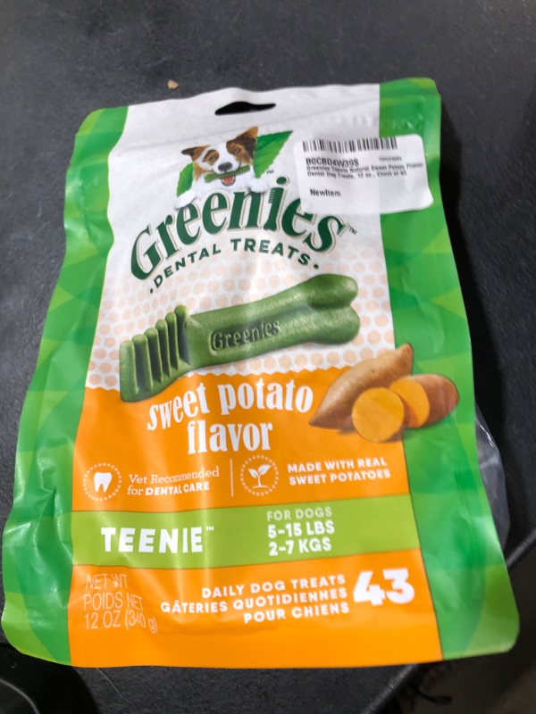 Photo 2 of Greenies Teenie Natural Sweet Potato Flavor Dental Dog Treats, 12 oz., Count of 43