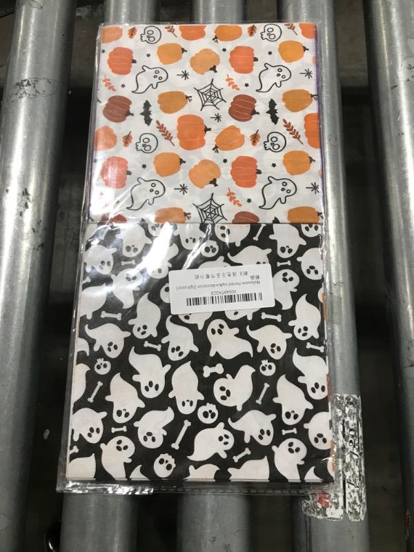 Photo 2 of 40Pcs Halloween Napkins - Halloween Party Decoration Halloween Boo Party Napkins Pumpkin Ghost Theme Table Decoration for Halloween Birthday Party