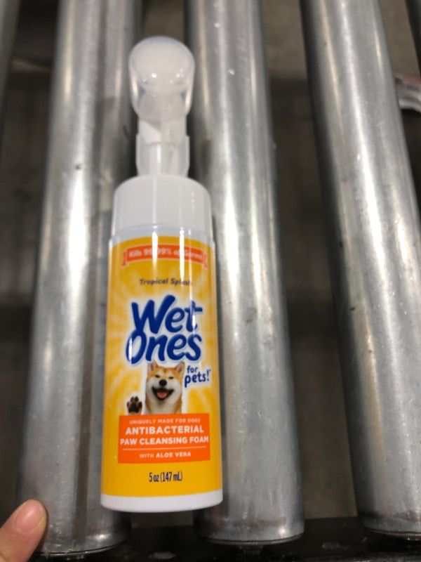 Photo 2 of Wet Ones for Pets Antibacterial Dog Paw Cleaner with Built-in Scrubber Brush - Foaming Cleanser for Dog Paws - Paw Washer & Grooming Care - Dog Cleaning Supplies - Tropical Splash Scent 5 oz