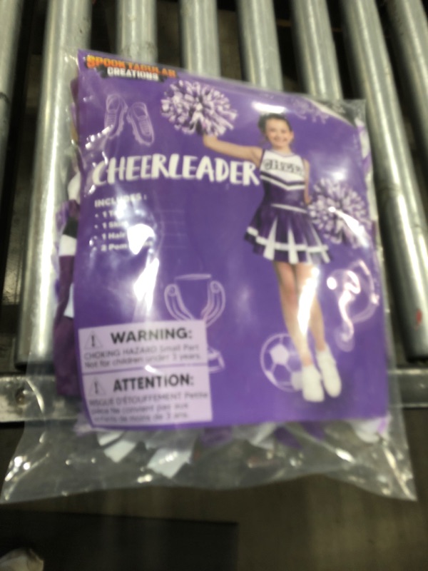 Photo 2 of Spooktacular Creations Cheerleader Costume for Girls, Cute Cheerleading Outfit, Purple and White Cheer Uniform for Halloween Dress Up and Role-Playing-S