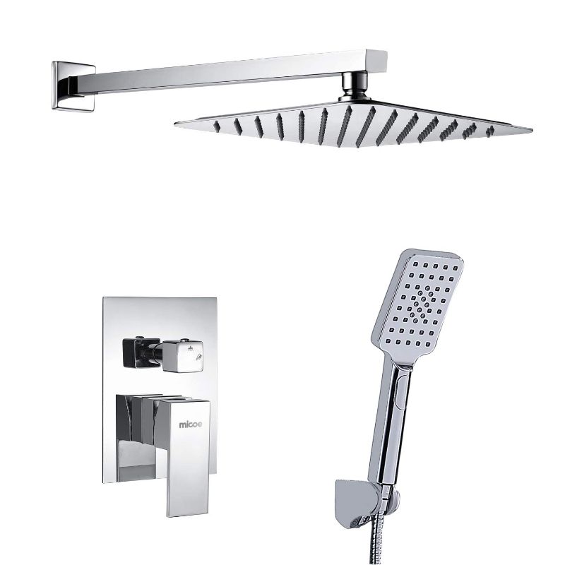 Photo 1 of MICOE shower system shower sets for bathroom wall-mounted shower head system polished chrome 2 water outlet modes (including faucet built-in valve body and decoration) H-A401