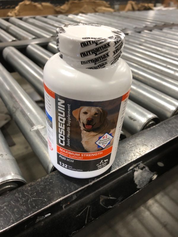 Photo 1 of Nutramax Laboratories Cosequin Maximum Strength Joint Health Supplement for Dogs - With Glucosamine, Chondroitin, and MSM, 132 Chewable TabletsEXPIRES 02/2028