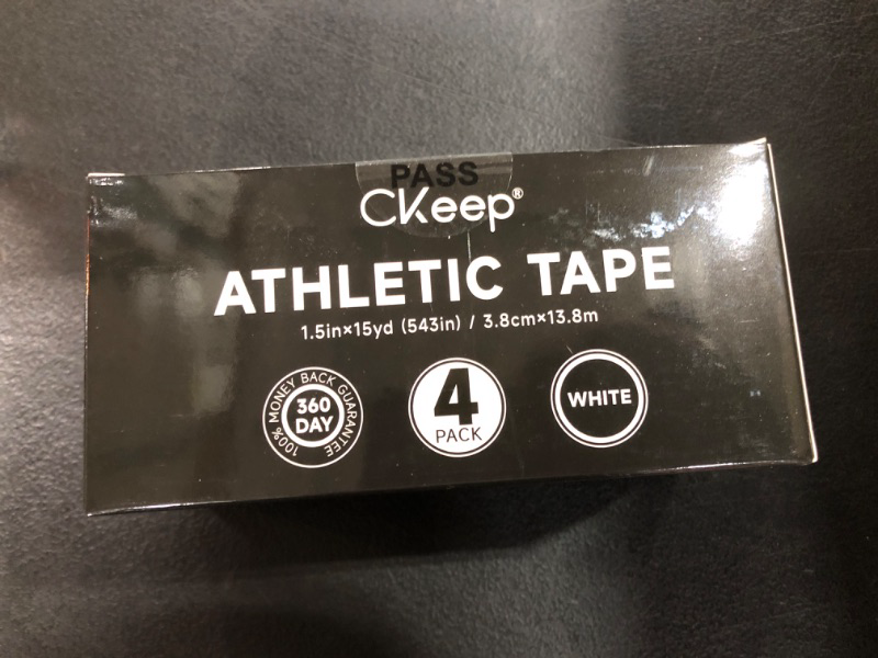 Photo 2 of CKeep Athletic Tape,4 Pack White Sports Tape, Very Sturdy No Glue Residue,Wrist Ankle Tape for Muscle,Climbing,Boxing,Athletes,Baseball Bats,Strains,Sprains,Injuries?1.5 Inches?