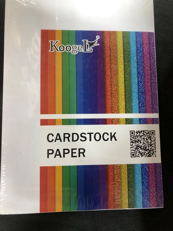 Photo 2 of Koogel 105 Sheets Cardstock Paper Bundle, Glitter Cardstocks A4 Construction Paper Premium Shimmer Cardstocks in 25 Colors for Card Making Kids Art Crafts Scrapbooking