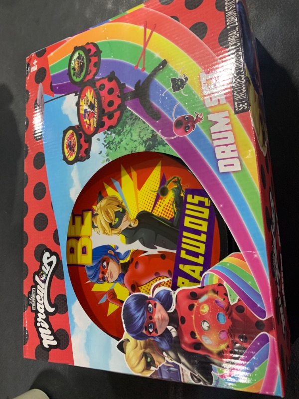 Photo 2 of Miraculous Ladybug Drum Set for Girls - Bundle with Miraculous Ladybug Drum Music Set, Miraculous Ladybug Stickers, More | Miraculous Ladybug Musical Toys for Girls