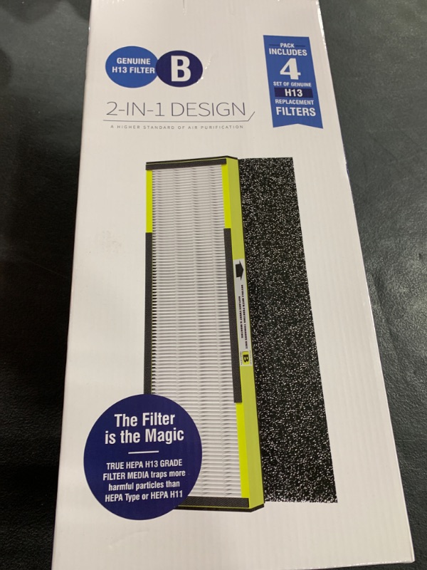 Photo 2 of [ELOWOKE] 4-Pack 4825 HEPA Filter B Compatible with Germ-Guardian Air Purifier Filter Replacement for Model FLT4825 AC4825 AC4300 and more, 4X H13 HEPA Filters and 10X Carbon Pre-Filter