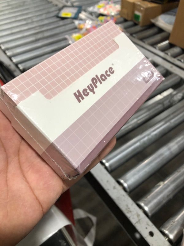 Photo 2 of HEYPLACE 150PCS Grid Ruled Index Cards, 3x5 Graph Ruled Index Cards Lined Index Cards Flashcards for Vocabulary Learning Office School Home Pink