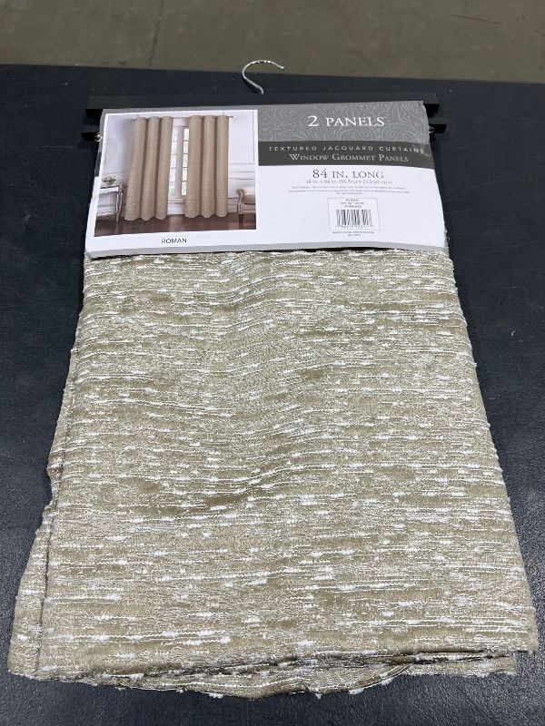 Photo 2 of RT Designers Collection Roman Jacquard 2pk Panel Pair 84" Taupe