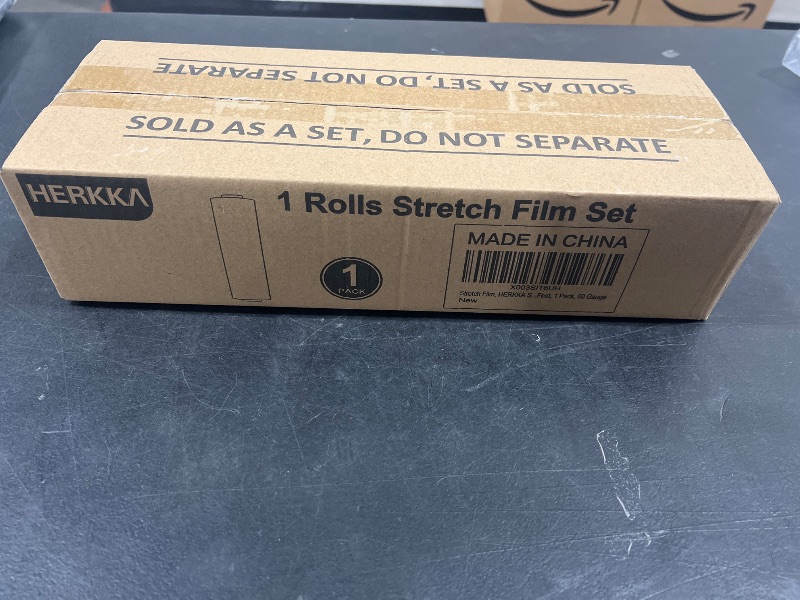 Photo 2 of Stretch Film, HERKKA Stretch Wrap with Handles Industrial Strength, Moving Wrapping Plastic Roll, Shrink Wrap for Pallet Wrap, 15" x 1000 Feet, 1 Pack, 60 Gauge