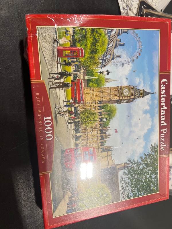 Photo 2 of CASTORLAND 1000 Piece Jigsaw Puzzles, Busy Morning in London, United Kingdom, Great Britain, England Puzzle, Big Ben, Adult Puzzle, Castorland C-104963-2