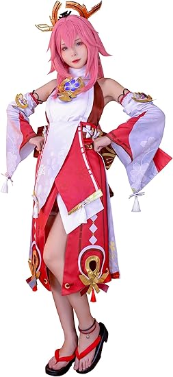 Photo 1 of [Size L] NSPSTT Yae Miko Cosplay Costume Miko Costume Women Kimono Yae Cosplay Outfit 