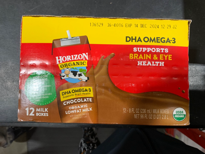 Horizon Organic ShelfStable 1 Low Fat milk Boxes with DHA Omega3 for