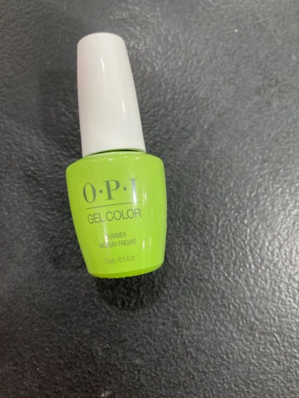 Photo 2 of OPI GelColor, Opaque & Vibrant Crème Finish Green Gel Nail Polish, Up to 3 Weeks of Wear, Unbeatable Shine & Smudge Proof, Cures in 30 Seconds, Summer 2023 Collection, Summer Make the Rules, Summer? Monday-Fridays?, 0.5 fl oz