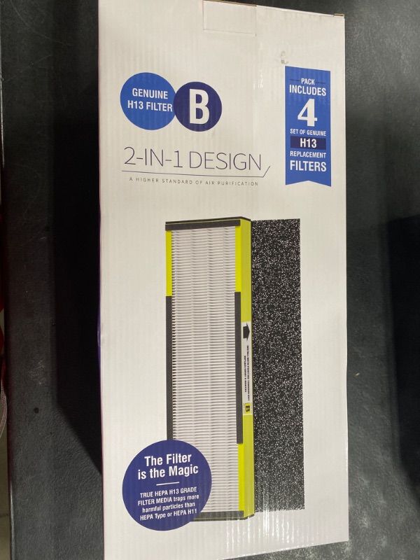 Photo 2 of [ELOWOKE] 4-Pack 4825 HEPA Filter B Compatible with Germ-Guardian Air Purifier Filter Replacement for Model FLT4825 AC4825 AC4300 and more, 4X H13 HEPA Filters and 10X Carbon Pre-Filter